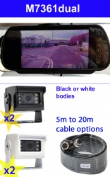 7 inch mirror rear view monitor monitor and two small CCD bracket reversing  cameras